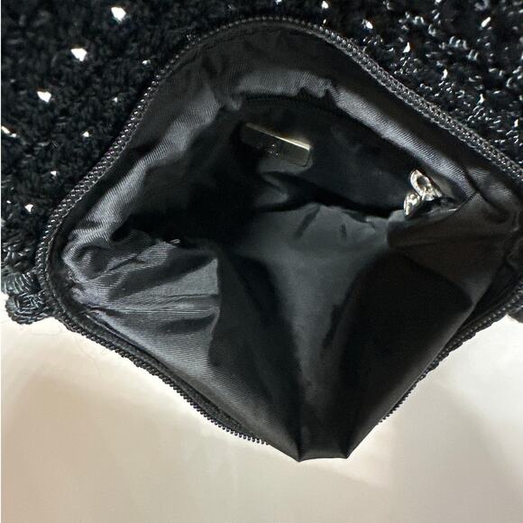 The Sak Crocheted Mini Bag Crossbody Shoulder Purse Bag Black Travel Small Boho - Picture 7 of 13